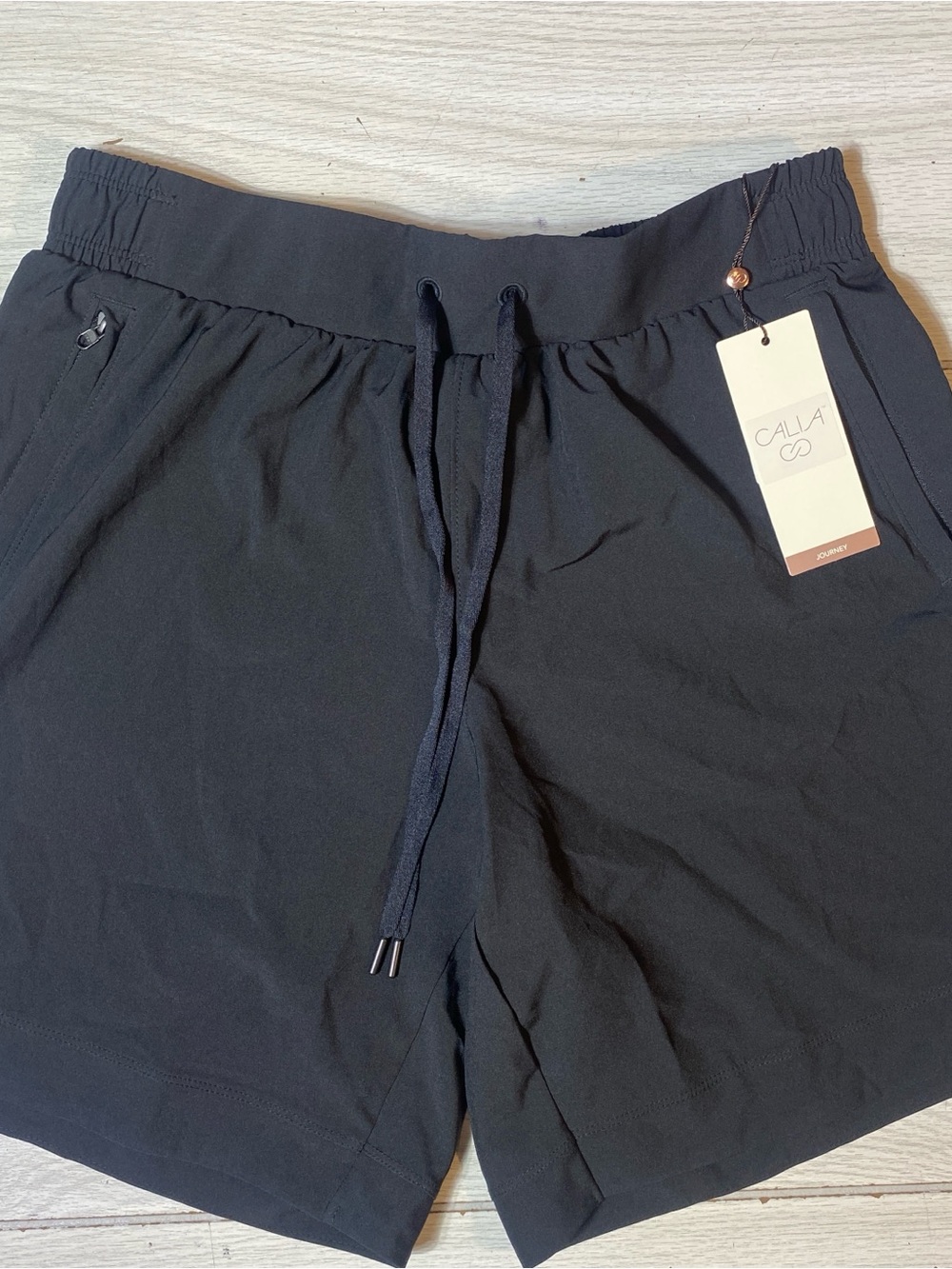 CALIA journey Woven Bermuda Shorts Black Mid Rise 8” Inseam Relaxed Fit XS NWT!